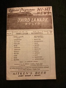THIRD LANARK V MOTHERWELL  1955 SCOTTISH CUP MATCH  FOOTBALL PROGRAMME SCOTLAND for sale on Ebay