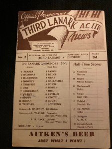 GLASGOW TEAM  THIRD LANARK V DUNDEE  FOOTBALL PROGRAMME 1949 SCOTTISH LEAGUE for sale on Ebay