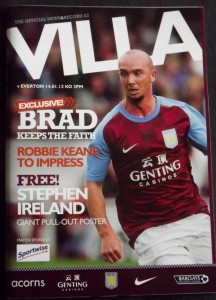 Aston Villa v Everton  [14 January 2012] Programme + Centre Poster - VGC for sale on Ebay