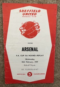 F.A.Cup 5th Rnd Replay - Sheffield United v Arsenal - 18/2/59 for sale on Ebay