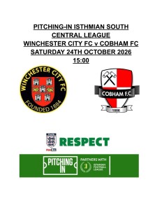 Winchester City v Cobham Saturday 24th October 2026 for sale on Ebay