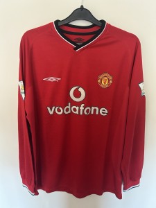 Manchester United 2000/02 Home Shirt Longsleeve. CHAMPIONS 01 for sale on Ebay