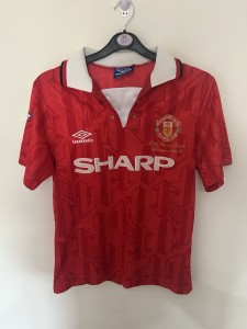 Manchester United 1992/94 Home Shirt Commemorative Version. HUGHES 10. for sale on Ebay