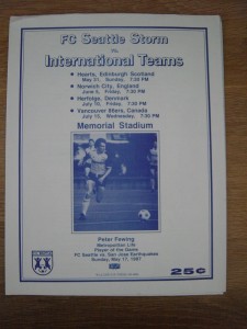 1987 in the USA : SEATTLE STORM v HEART OF MIDLOTHIAN + NORWICH CITY for sale on Ebay