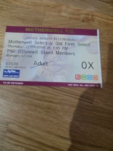 TICKET MOTHERWELL SELECT v CELTIC RANGERS OLD FIRM SELECT Sept 2009 for sale on Ebay