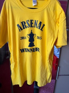 Vintage Arsenal 2015 FA Cup Winners T Shirt XL Yellow Back To Back 2014 Gildan for sale on Ebay