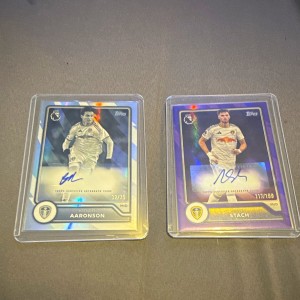 Topps Premier League flagship 26/27 Leeds United Aaronson + Stach Auto cards for sale on Ebay