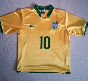 Brazil football shirt kids Ronaldinho  No. 10 for sale on Ebay