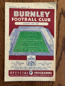 BURNLEY V ASTON VILLA. 2ND MARCH 1957. DIVISION ONE.  for sale on Ebay