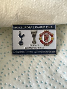 Tottenham v Manchester United 21/5/2025 Europa Cup Final Pin Badge for sale on Ebay