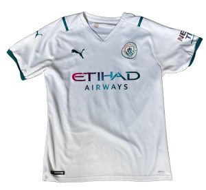 Puma Manchester City Away White Shirt STONES 5 Jersey Men's Medium M  for sale on Ebay