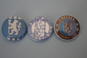 (152)  THREE SMALL  CHELSEA FOOTBALL CLUB TIN PIN BADGES for sale on Ebay