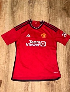 adidas Manchester United Home Shirt Red Short Sleeve Kids 13-14 Years for sale on Ebay