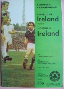Republic of Ireland v Northern Ireland programme (European Championship 1978) for sale on Ebay