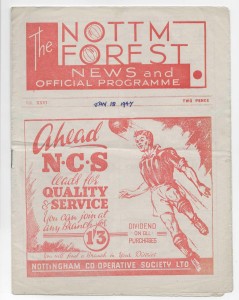1946/47 Division 2 - NOTTINGHAM FOREST v. SOUTHAMPTON for sale on Ebay