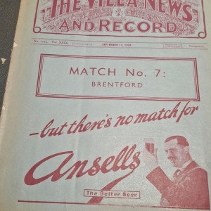 Aston Villa v Brentford Football Programme 17 Sep 1938 Division 1 for sale on Ebay