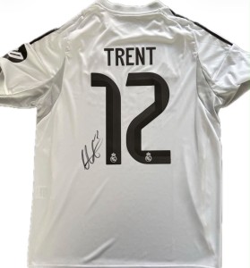 Signed Trent Alexander-Arnold Real Madrid 25/26 home Shirt Proof England for sale on Ebay