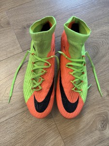 Nike Hypervenom Football Boots UK 10 Orange Green Sock Fit Moulded Studs for sale on Ebay