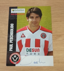 Paul Peschisolido  Sheffield United Genuine Hand Signed Advertising Card for sale on Ebay
