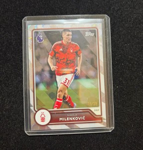 Topps Premier League Nikola Milenkovic Nottingham Forest Parallel /38  for sale on Ebay
