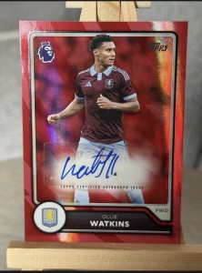Topps Premier League Flagship 26/27 Red Auto 2/5 Ollie Watkins Aston Villa for sale on Ebay