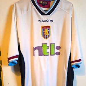 Diadora Aston Villa 3rd KIT White Adult 42/44 Short Sleeve Shirt Only RARE for sale on Ebay