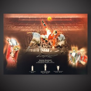 Wayne Rooney Hand Signed Manchester United Brand New Stats Montage Photo BID  for sale on Ebay