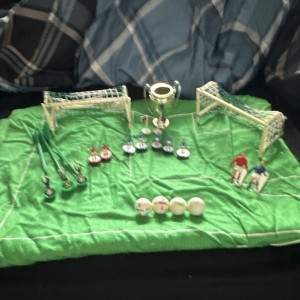 Subbuteo Football Accessories Bundle - 2 Goals, Corner Flags & Balls for sale on Ebay
