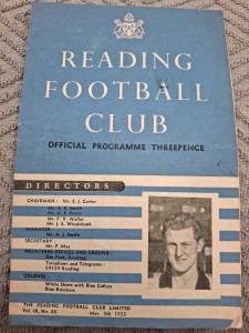 Reading Reserves v Swansea Town Res programme.  5/3/1955 for sale on Ebay