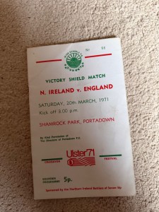 N.Ireland v England schools 1971 for sale on Ebay
