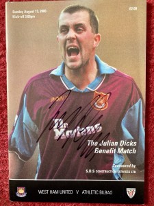 WHU v Athletic Bilbao signed Julian Dicks Benefit Match Programme - 13/08/2000 for sale on Ebay