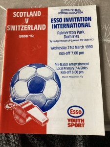 Scotland v Switzerland  1990 Schools Football International at QOS for sale on Ebay