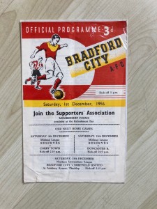 Bradford city  v Crewe  1956/57 for sale on Ebay