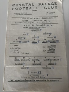 Crystal Palace(Res)v Colchester(Res)Combination Programme Season 1961-1962 for sale on Ebay