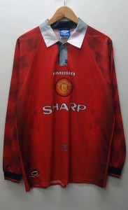 Umbro Vintage 1996-98 Manchester United Home Long Sleeve Size 2XL Shirt - CG F07 for sale on Ebay