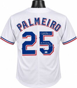 Rafael Palmeiro Signed Texas Rangers #25 Autographed White Baseball Jersey JSA for sale on Ebay