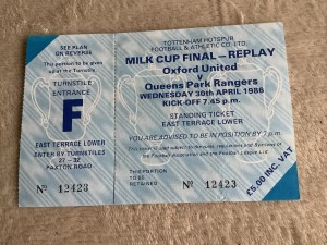 TICKET. Milk Cup Final Replay. 30th April 1986. Oxford Utd V Queens Park Rangers for sale on Ebay