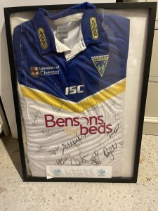 Warrington Wolves Signed Rugby League Shirt XL ISC Framed University of Chester for sale on Ebay