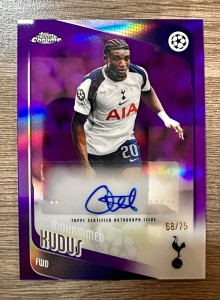 Topps Chrome UCC 2025/26 Mohammed Kudus Tottenham Auto Numbered 68/75 for sale on Ebay