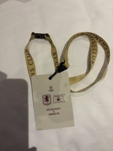 UEFA Champions League Football Lanyard & Pass Aston Villa v Viking FK for sale on Ebay