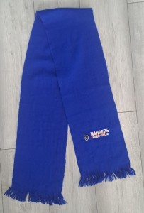 VINTAGE GLASGOW RANGERS PRIDE OF SCOTLAND EMBROIDERED BLUE SCARF. for sale on Ebay