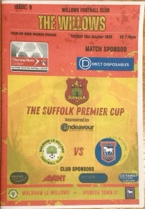 Walsham-Le-Willows v Ipswich Town Under 18s - Suffolk Senior Cup 26/27 for sale on Ebay