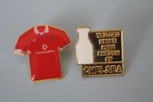 (146)  TWO CHELSEA FOOTBALL CLUB METAL PIN BADGE for sale on Ebay