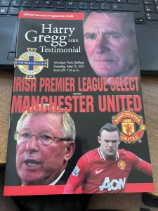 2012 IRISH PREMIER LEAGUE V MANCHESTER UNITED - HARRY GREGG TESTIMONIAL for sale on Ebay
