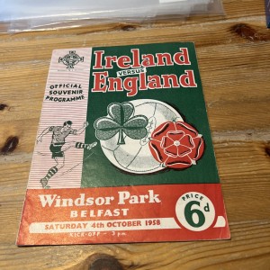 Ireland V England 4/10/58 British Championship At Windsor Park for sale on Ebay