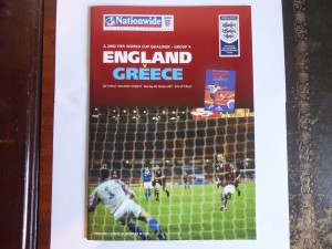 Vintage World Cup Qualifier Programme England V Greece 6th October 2001 - MINT for sale on Ebay