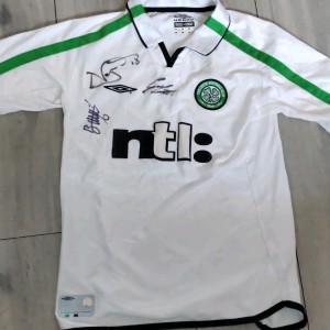 Celtic FC Umbro White Multi-Signed Football Shirt Scottish Players/Clubs for sale on Ebay