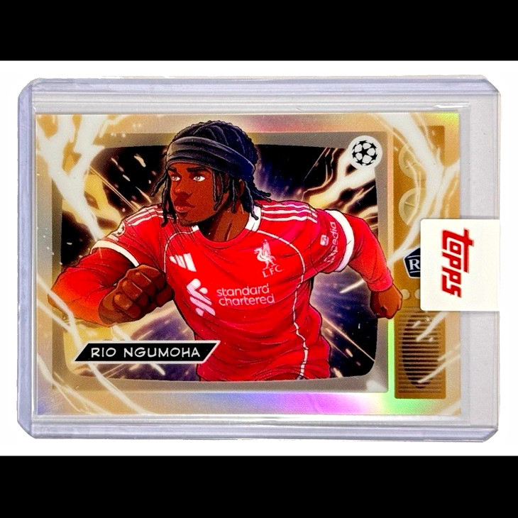 Topps Chrome UEFA Club Competitions 2025/26 Rio Ngumoha Liverpool CA-6 Anime for sale on Ebay