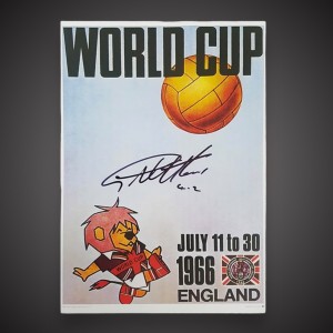 Sir Geoff Hurst signed 4-2 World Cup Willie poster from agent COA  £25 A2 for sale on Ebay