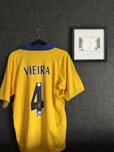 Signed Viera Arsenal FC Football Shirt - COA included for sale on Ebay
